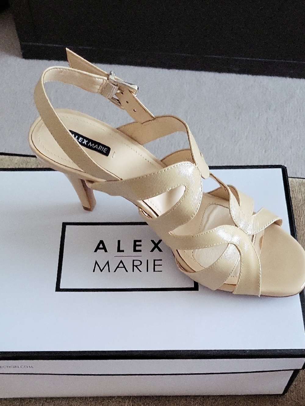 Alex Marie Champagne Strappy Slingback Heel
